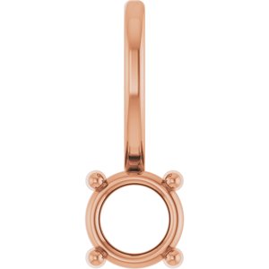 10K Rose Gold 4 mm Round Solitaire Charm/Pendant Mounting – image 2