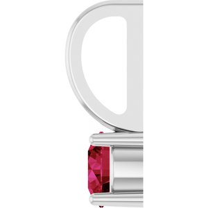 Platinum Imitation Ruby Solitaire Charm/Pendant – image 3