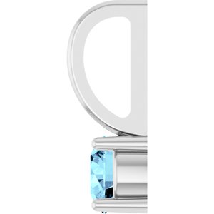 14K White Gold Imitation Aquamarine Solitaire Charm/Pendant – image 3