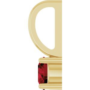 14K Yellow Gold Imitation Mozambique Garnet Solitaire Charm/Pendant – image 3