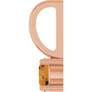 14K Rose Gold Imitation Citrine Solitaire Charm/Pendant