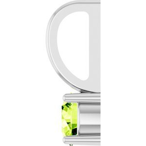 Sterling Silver Imitation Peridot Solitaire Charm/Pendant – image 3