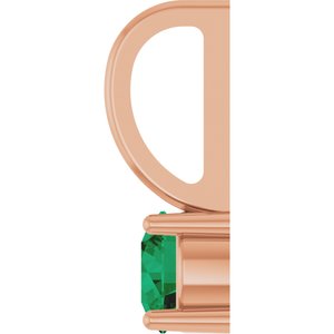 14K Rose Gold Lab-Grown Emerald Solitaire Charm/Pendant – image 3
