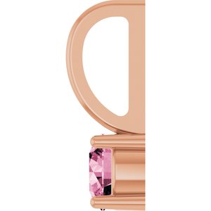 14K Rose Gold Imitation Pink Tourmaline Solitaire Charm/Pendant