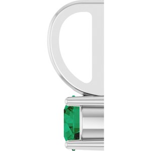 Platinum Lab-Grown Emerald Solitaire Charm/Pendant – image 3