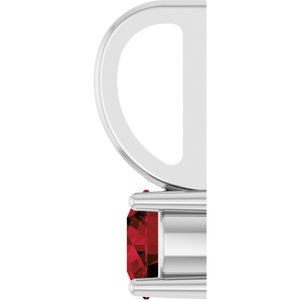 Platinum Imitation Mozambique Garnet Solitaire Charm/Pendant – image 3