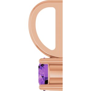 14K Rose Gold Imitation Amethyst Solitaire Charm/Pendant – image 3