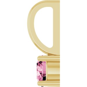 14K Yellow Gold Imitation Pink Tourmaline Solitaire Charm/Pendant – image 3