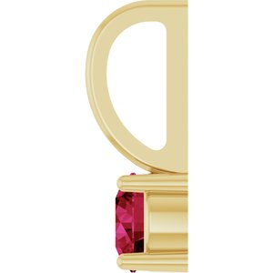 14K Yellow Gold Imitation Ruby Solitaire Charm/Pendant – image 3