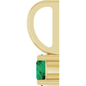 14K Yellow Gold Lab-Grown Emerald Solitaire Charm/Pendant – image 3