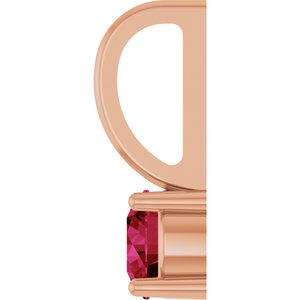 14K Rose Gold Lab-Grown Ruby Solitaire Charm/Pendant – image 3