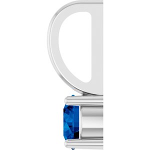 Platinum Lab-Grown Blue Sapphire Solitaire Charm/Pendant – image 3