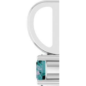 14K White Gold Imitation Alexandrite Solitaire Charm/Pendant – image 3