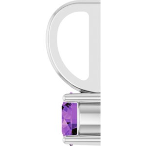 14K White Gold Imitation Amethyst Solitaire Charm/Pendant – image 3