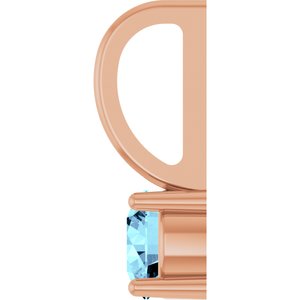 14K Rose Imitation Aquamarine Solitaire Charm/Pendant