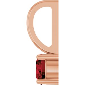 14K Rose Gold Imitation Mozambique Garnet Solitaire Charm/Pendant – image 3