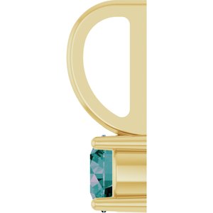 14K Yellow Gold Imitation Alexandrite Solitaire Charm/Pendant – image 3