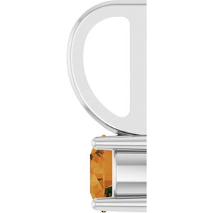 14K White Gold Imitation Citrine Solitaire Charm/Pendant – image 3