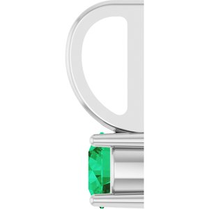 Platinum Imitation Emerald Solitaire Charm/Pendant – image 3