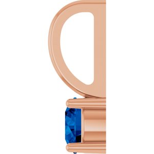 14K Rose Gold Imitation Blue Sapphire Solitaire Charm/Pendant – image 3