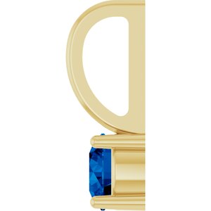 14K Yellow Gold Imitation Blue Sapphire Solitaire Charm/Pendant – image 3