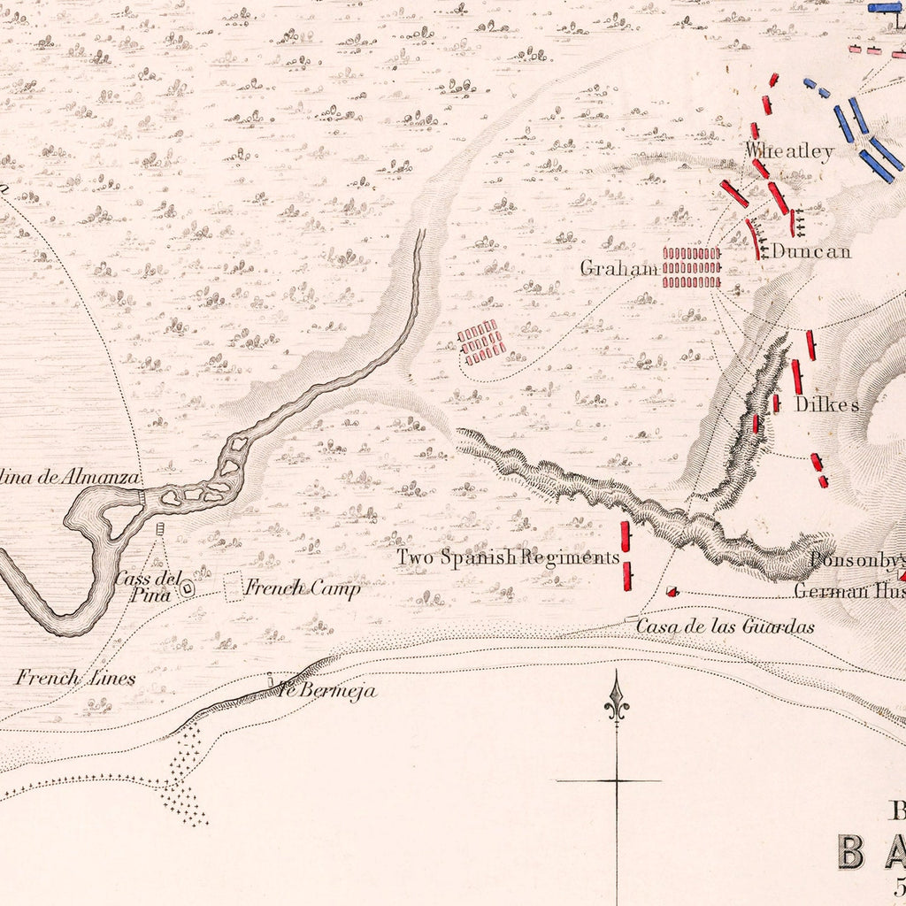 Vintage Map of the Battle of Barossa, 1811