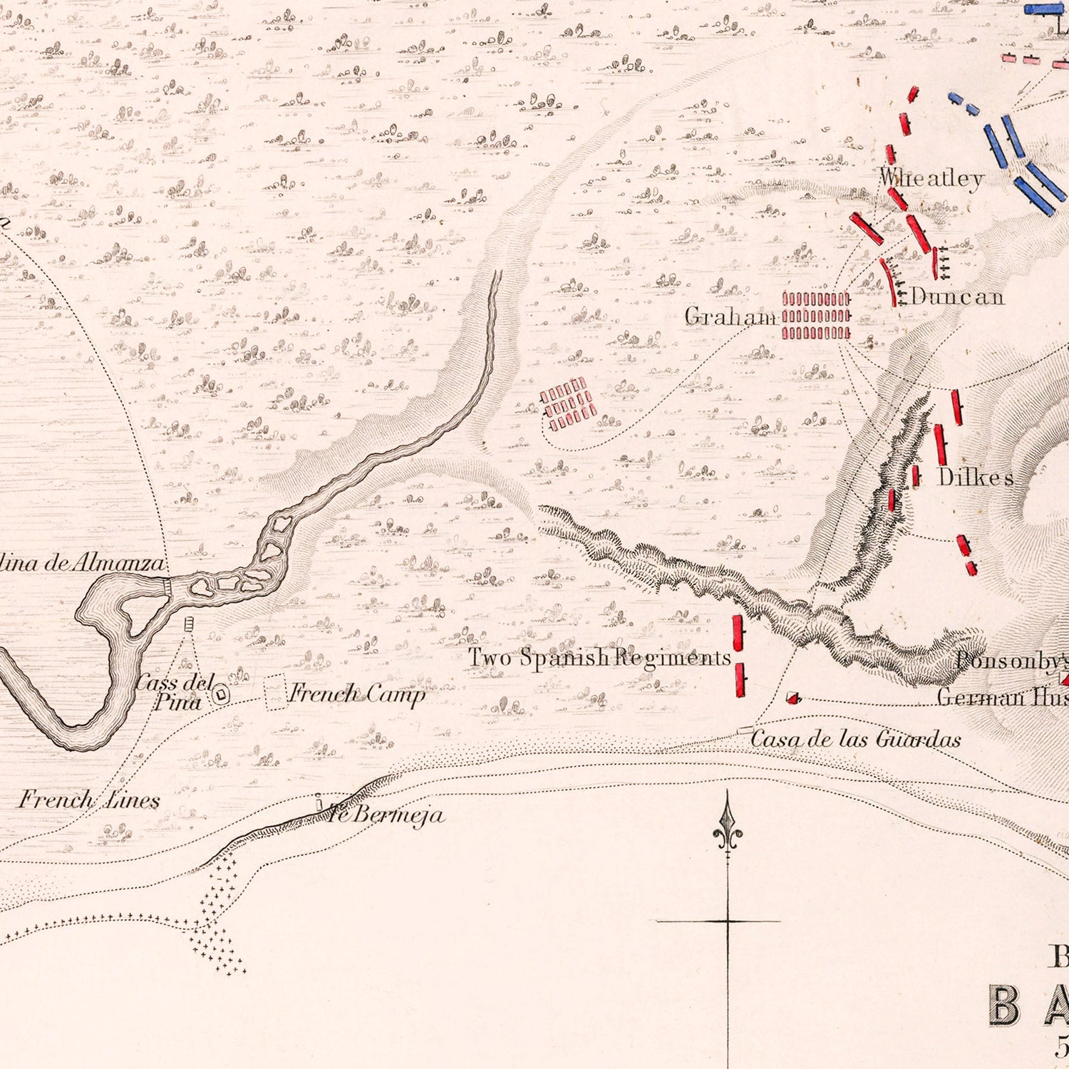 Vintage Map of the Battle of Barossa, 1811
