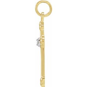 14K Yellow/White Gold .01 CTW Natural Diamond Cross Pendant