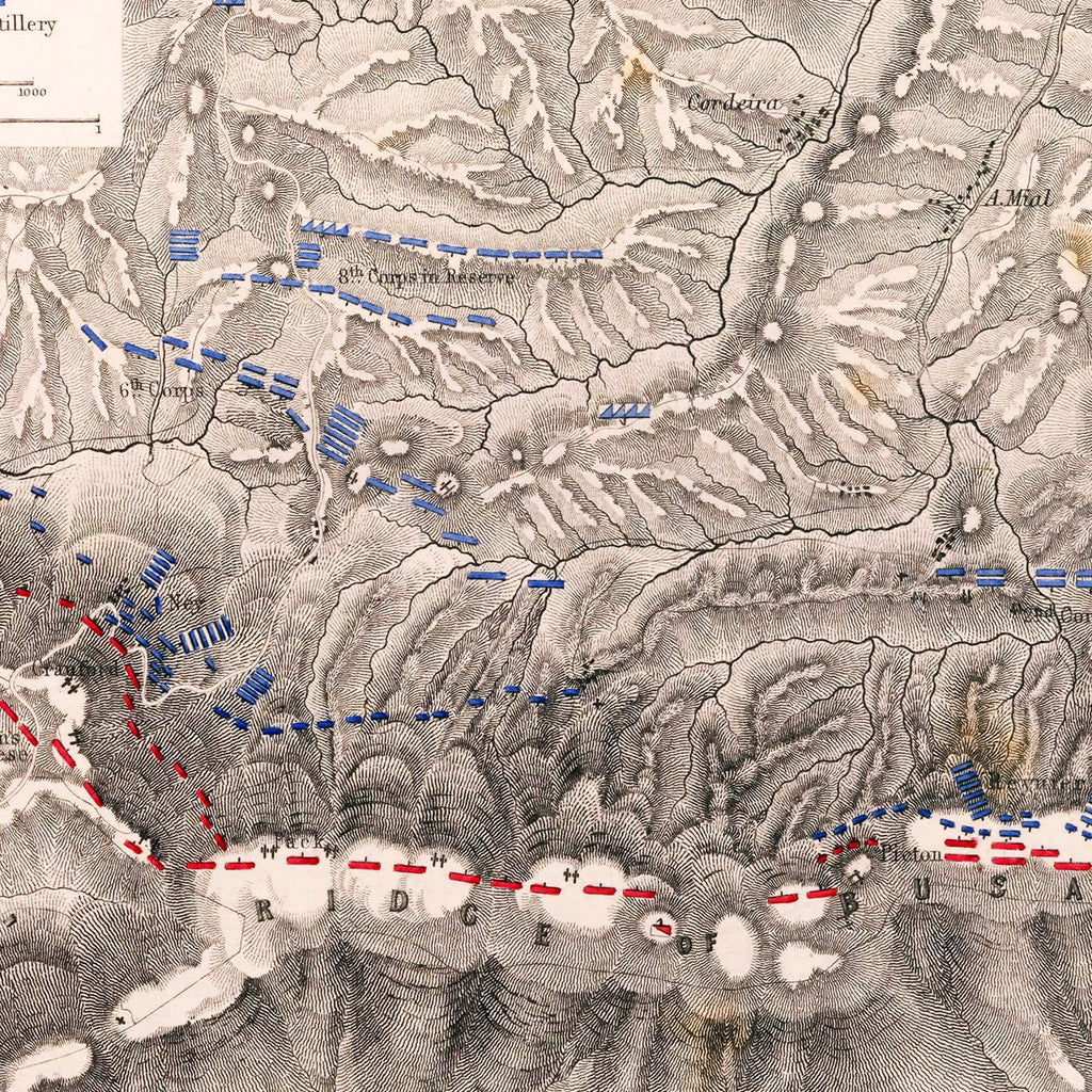 Vintage Map of the Battle of Busaco, 1810