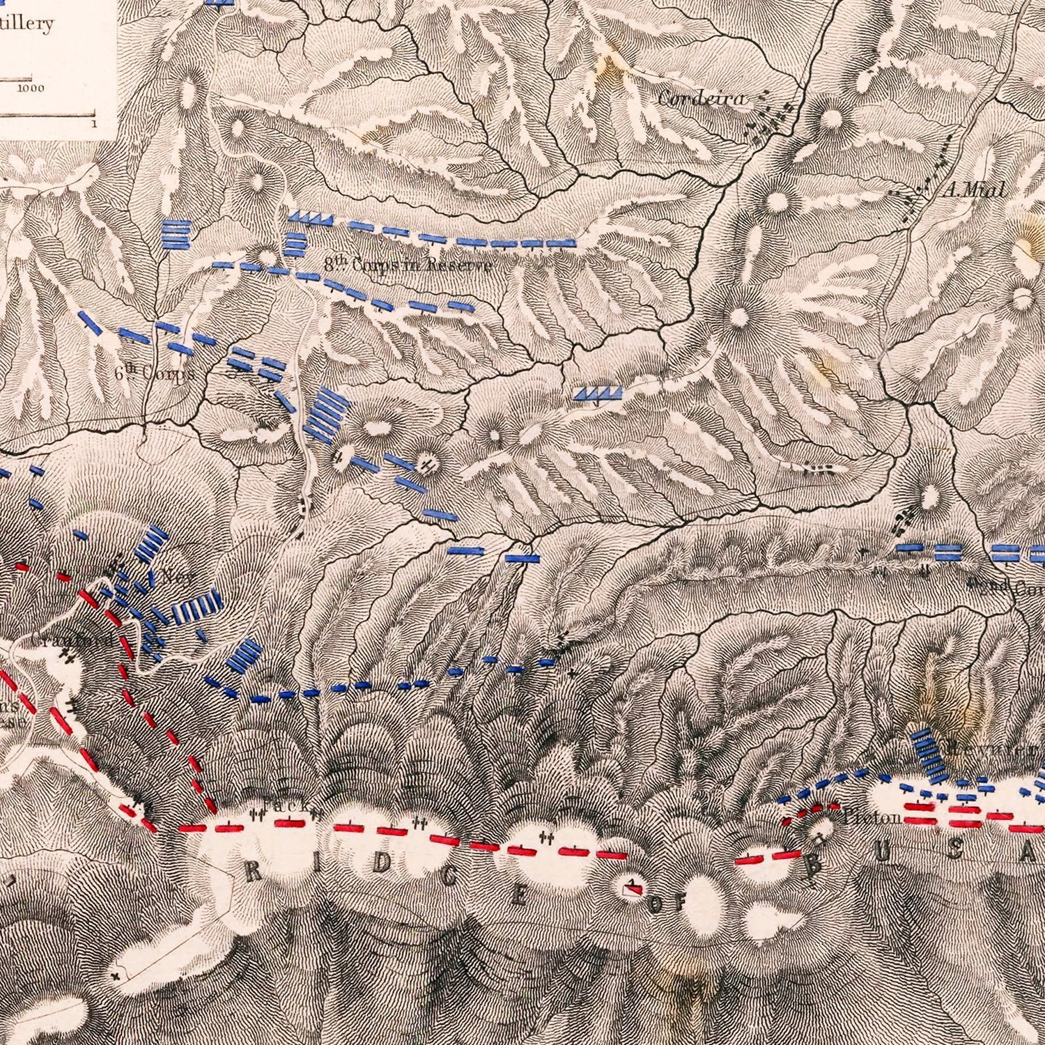 Vintage Map of the Battle of Busaco, 1810