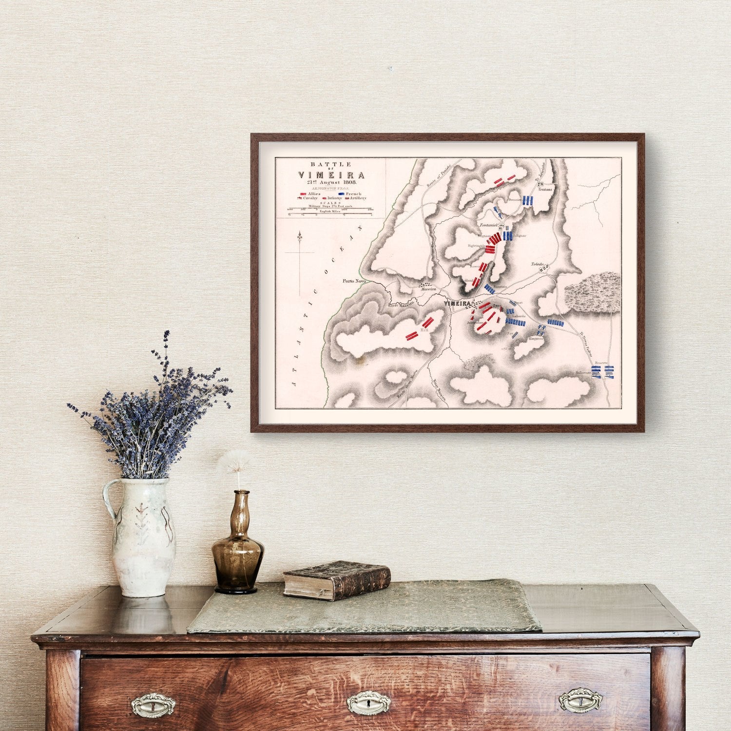 Vintage Map of the Battle of Vimeira, 1808