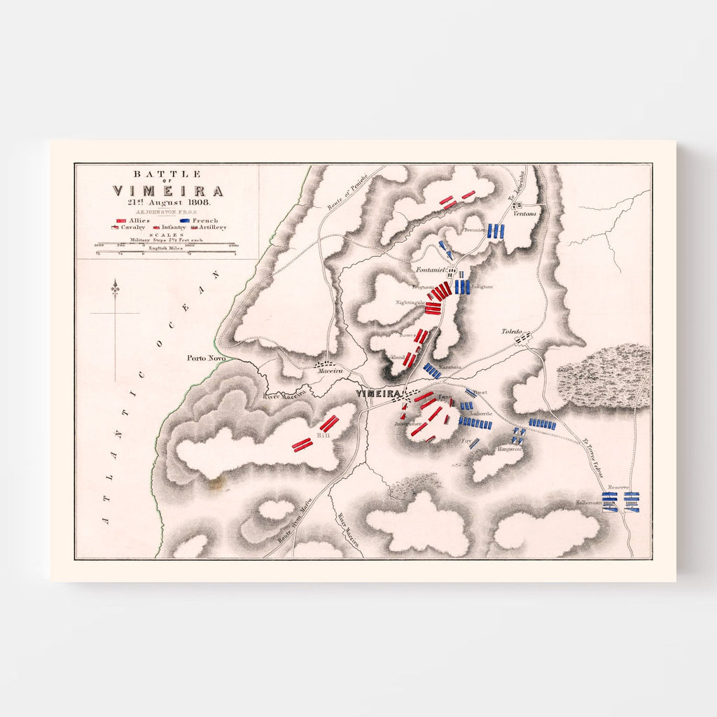 Vintage Map of the Battle of Vimeira, 1808