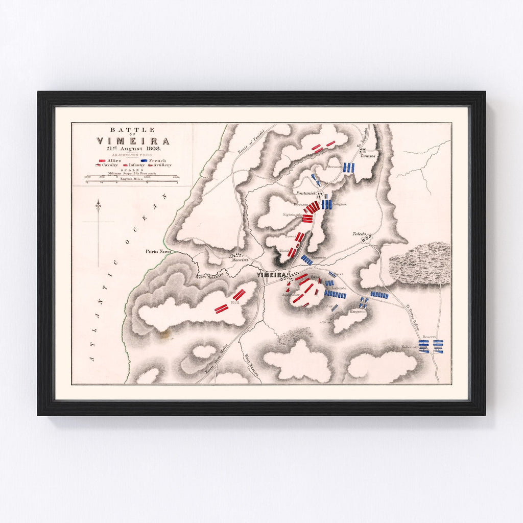 Vintage Map of the Battle of Vimeira, 1808