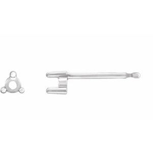 Platinum 6 mm Round 3-Prong Earring Mounting