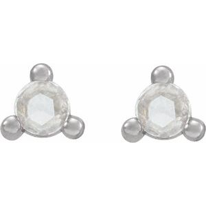 Sterling Silver 1/2 CTW Rose-Cut Natural Diamond Earrings – image 2