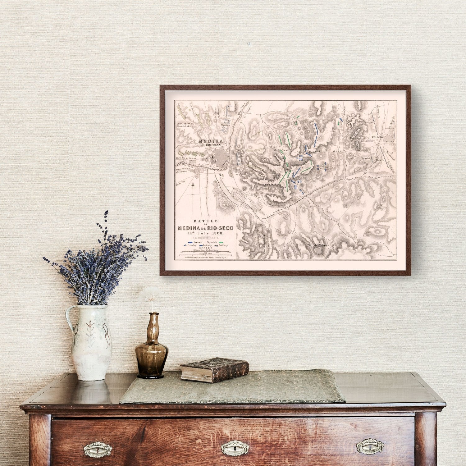 Vintage Map of the Battle of Medina de Rio-Seco, 1808