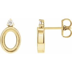 14K Yellow Gold 6x4 mm Oval .03 CTW Natural Diamond Semi-Set Earrings