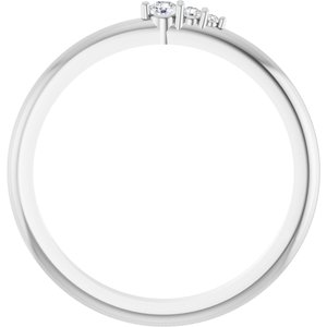 14K White Gold .05 CTW Natural Diamond Graduated Stackable Ring