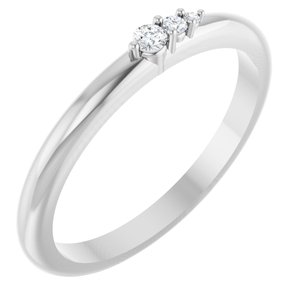 14K White Gold .05 CTW Natural Diamond Graduated Stackable Ring