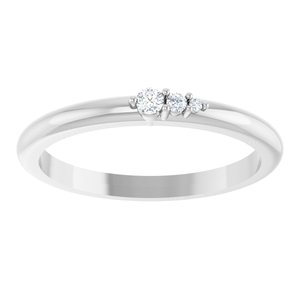 Platinum .05 CTW Natural Diamond Graduated Stackable Ring