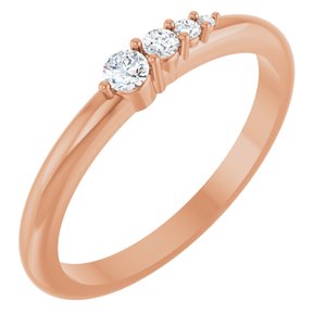 14K Rose Gold 1/10 CTW Natural Diamond Graduated Stackable Ring