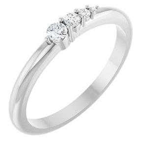 Sterling Silver 1/10 CTW Natural Diamond Graduated Stackable Ring