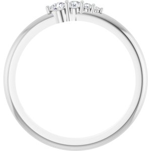 Platinum 1/10 CTW Natural Diamond Graduated Stackable Ring