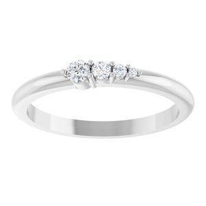Sterling Silver 1/10 CTW Natural Diamond Graduated Stackable Ring