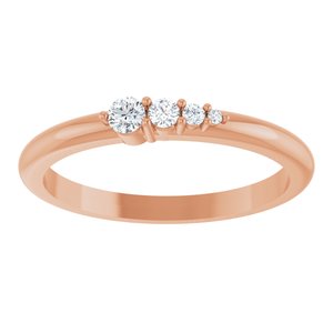 14K Rose Gold 1/10 CTW Natural Diamond Graduated Stackable Ring