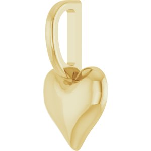 14K Yellow Gold Puffed Heart Charm/Pendant – image 2