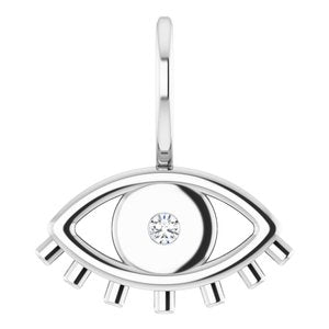 18K Palladium White Gold 1.7 mm Round Evil Eye Charm/Pendant Mounting