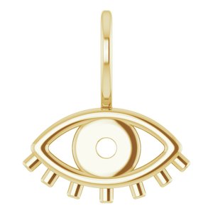 10K Yellow Gold 1.7 mm Round Evil Eye Charm/Pendant Mounting – image 2
