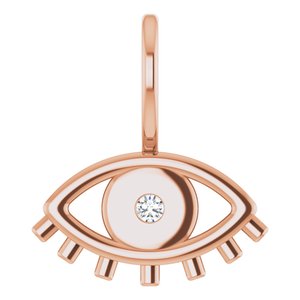 10K Rose Gold 1.7 mm Round Evil Eye Charm/Pendant Mounting