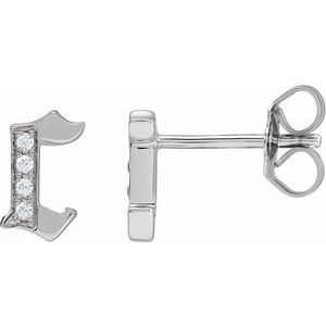 Accented Gothic Initial Earrings